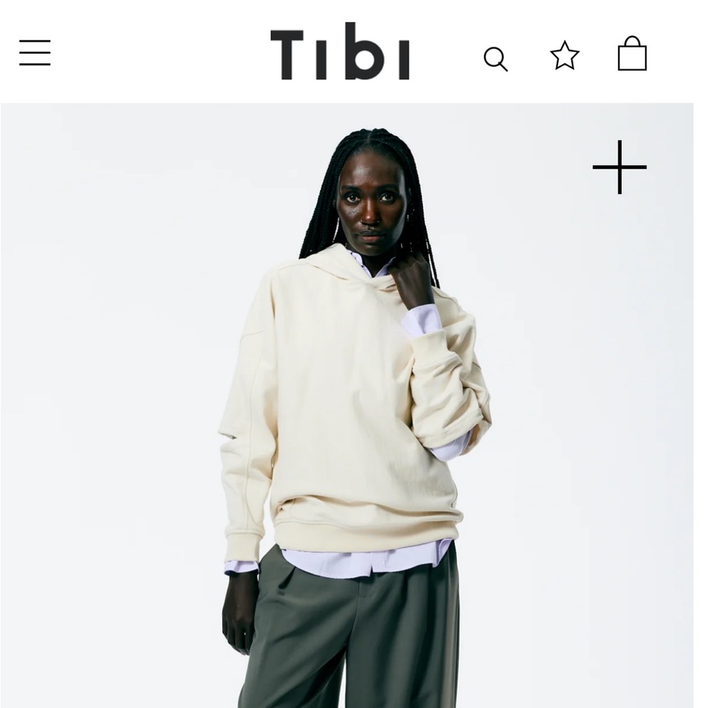 Tibi cocoon hoodie xs nwt cream